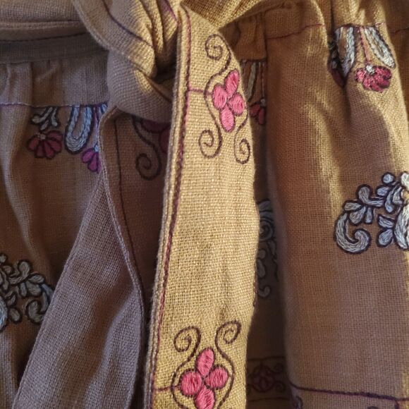 Anthropologie Meghan Embroidered Pocketed Wrap Mini Skirt US Size 10 Boho Indie - Picture 4 of 16